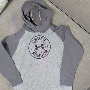 Under Armour Two-Tone Gray Hoodie Boys large